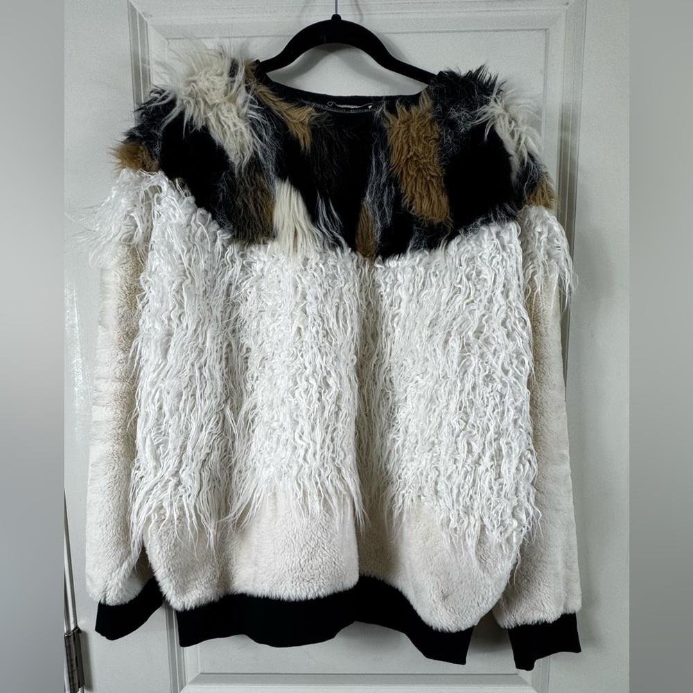 Zara Multicolor Faux Fur Sweater